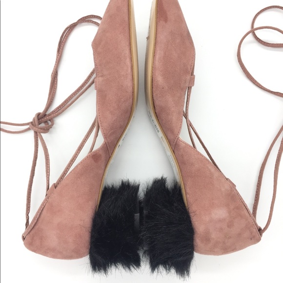 Zara Suede Lace Up Tasseled Mid Heel Shoes 7.5/38 - Picture 6 of 8